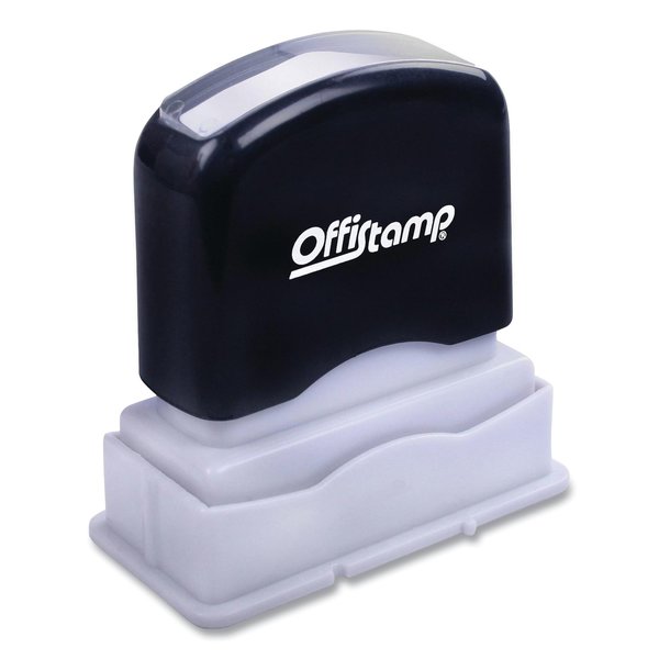 Offistamp Pre-Inked Message Stamp, COMPLETED, 1.63 in. x 0.38 in., Blue Ink 034519